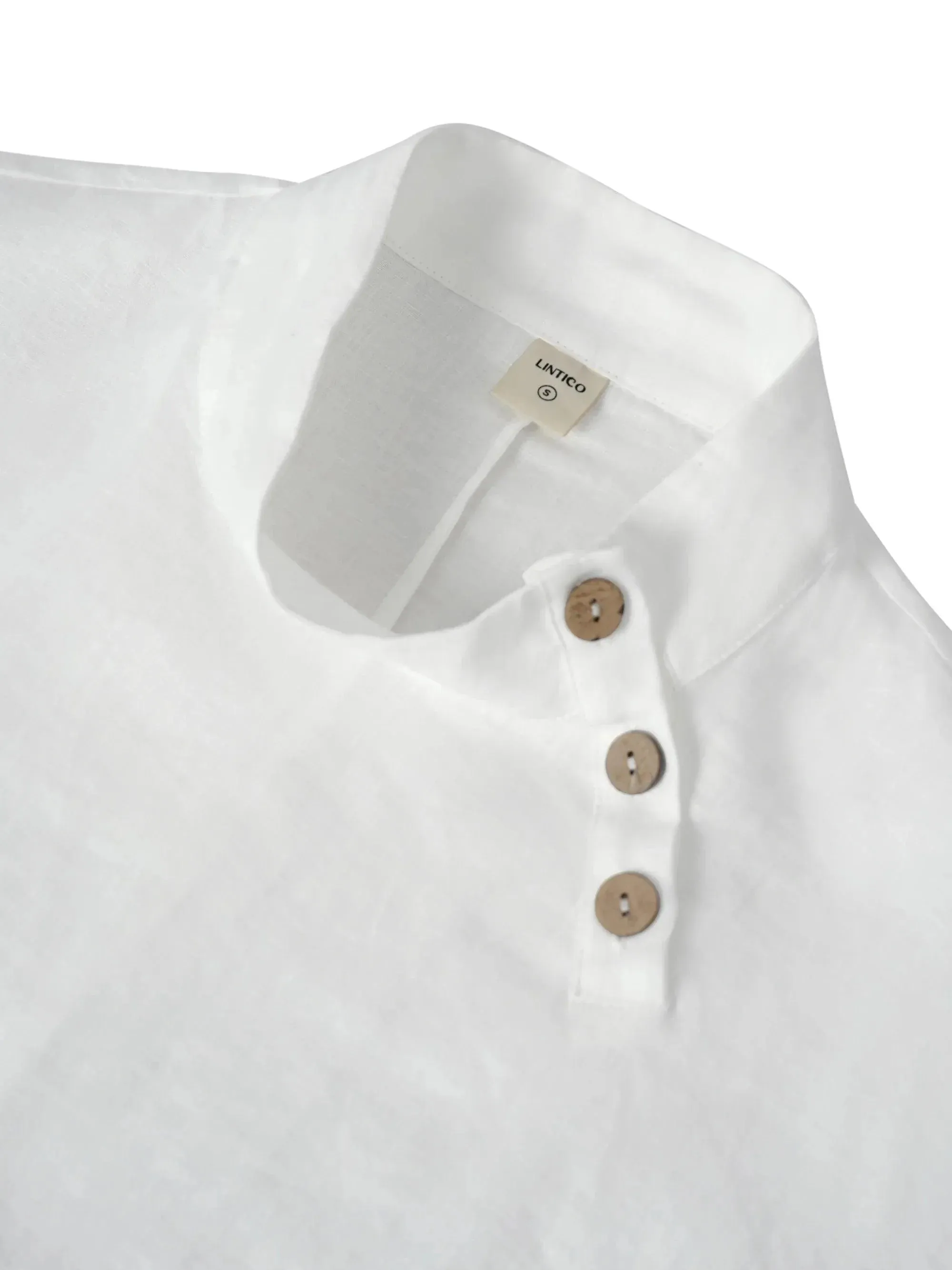 100% Linen Classic Side Neck Top CORA