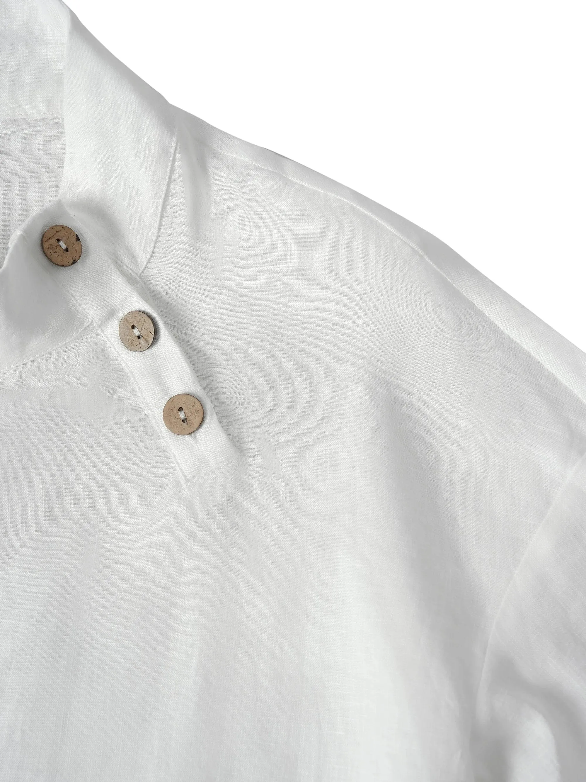 100% Linen Classic Side Neck Top CORA