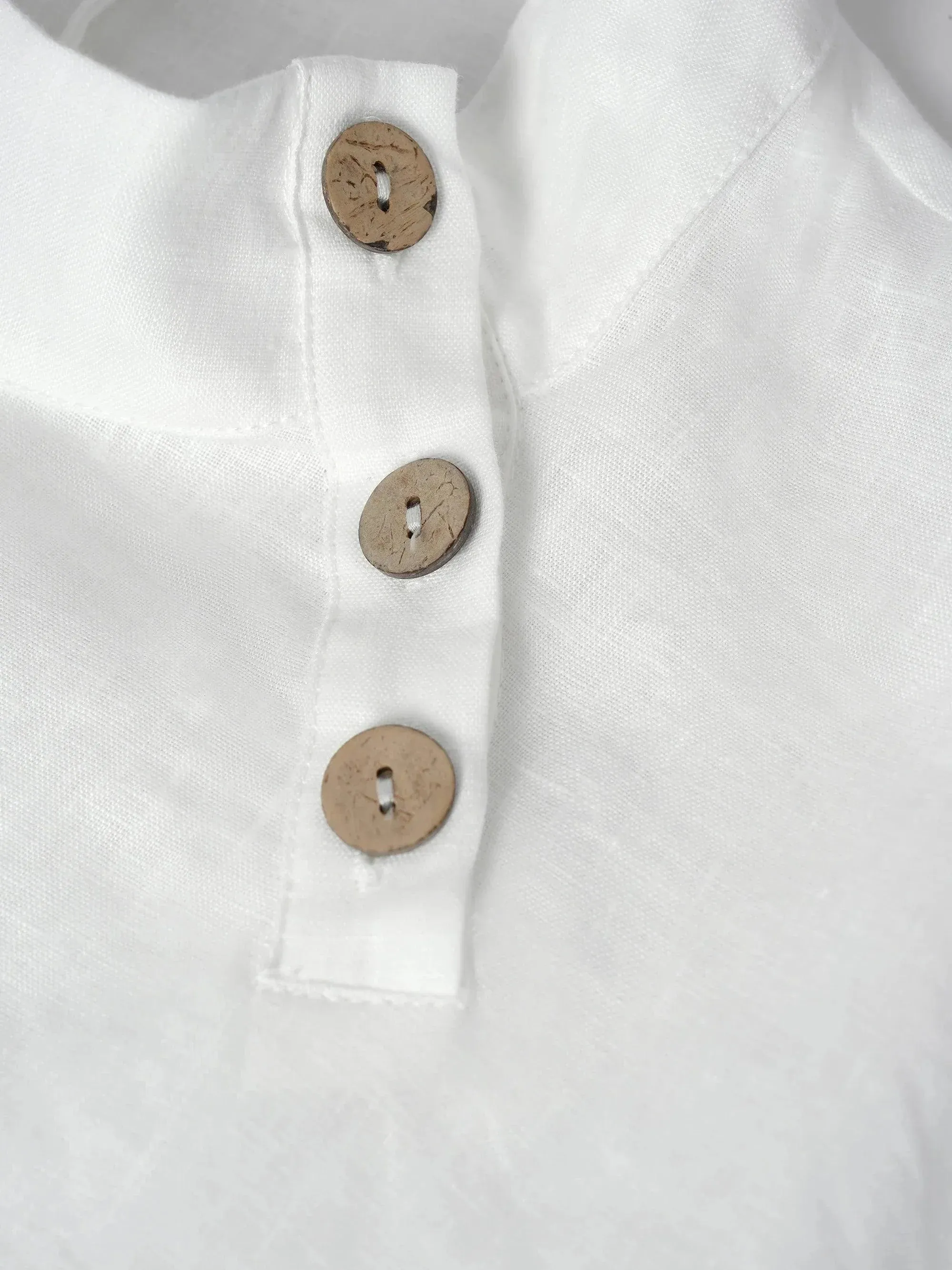 100% Linen Classic Side Neck Top CORA