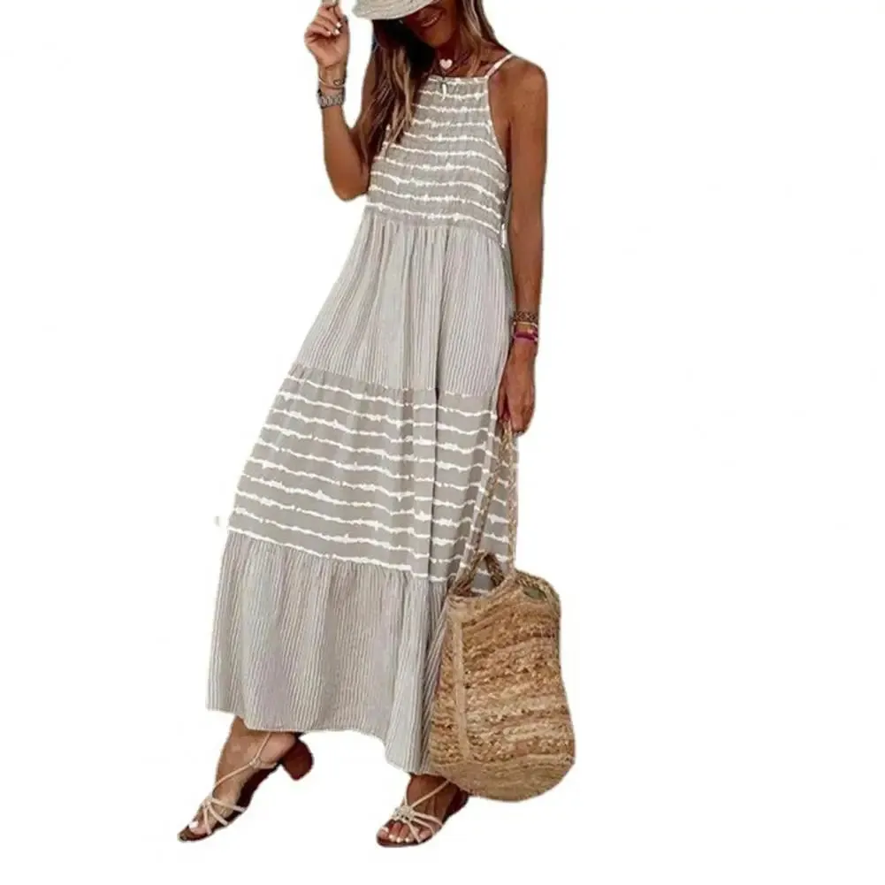 40%HOT2022 Summer Women's Dresses Loose Breathable Women's Fade Long Strap Boho Beach Dresses for Party