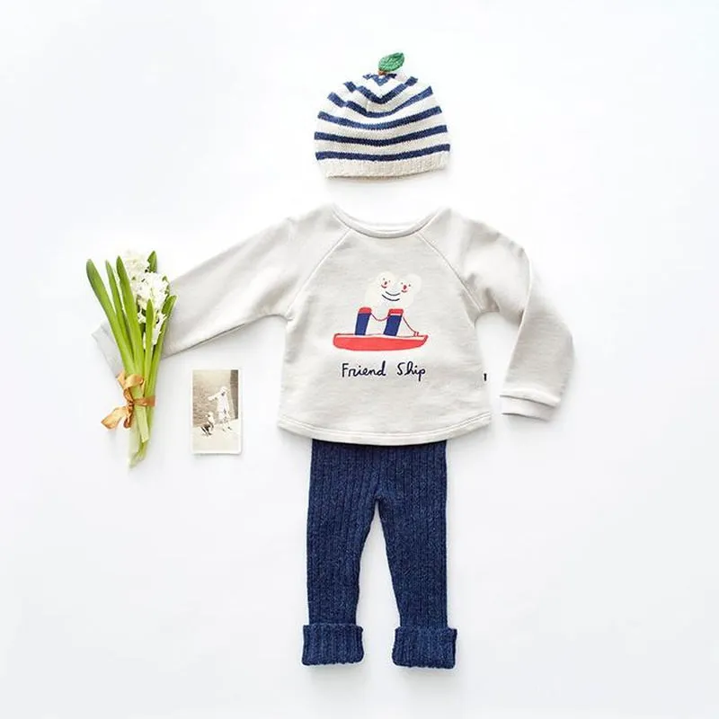 Apple hat white/indigo stripes