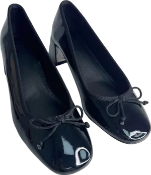 ASOS Black Patent Block Heel Ballet Shoes UK 6