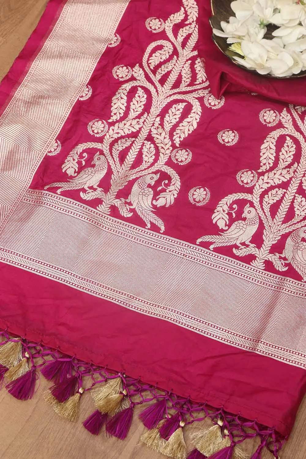 Beautiful Pink Banarasi Silk Dupatta