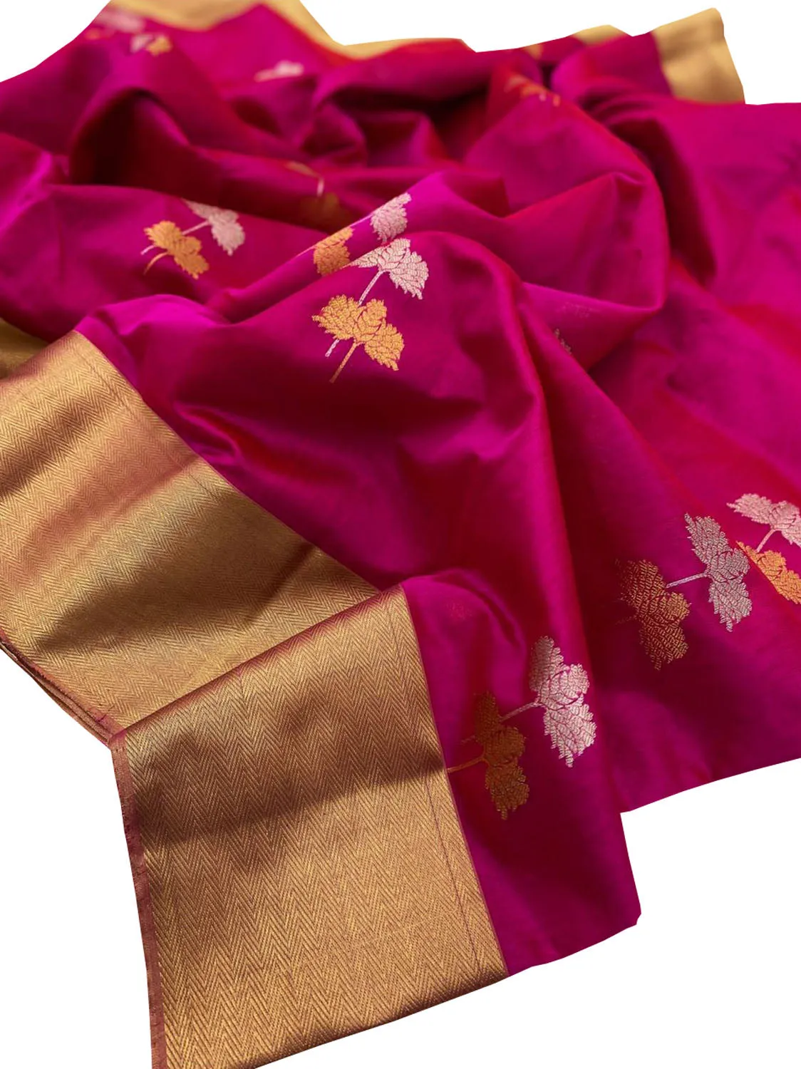 Beautiful Pink Chanderi Pure Silk Saree - Handloom Pure