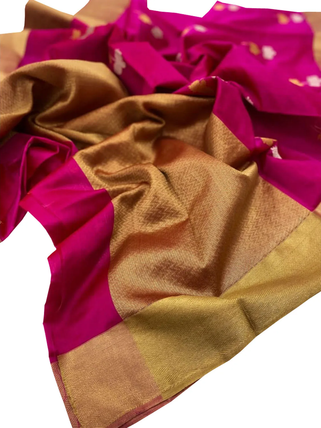 Beautiful Pink Chanderi Pure Silk Saree - Handloom Pure