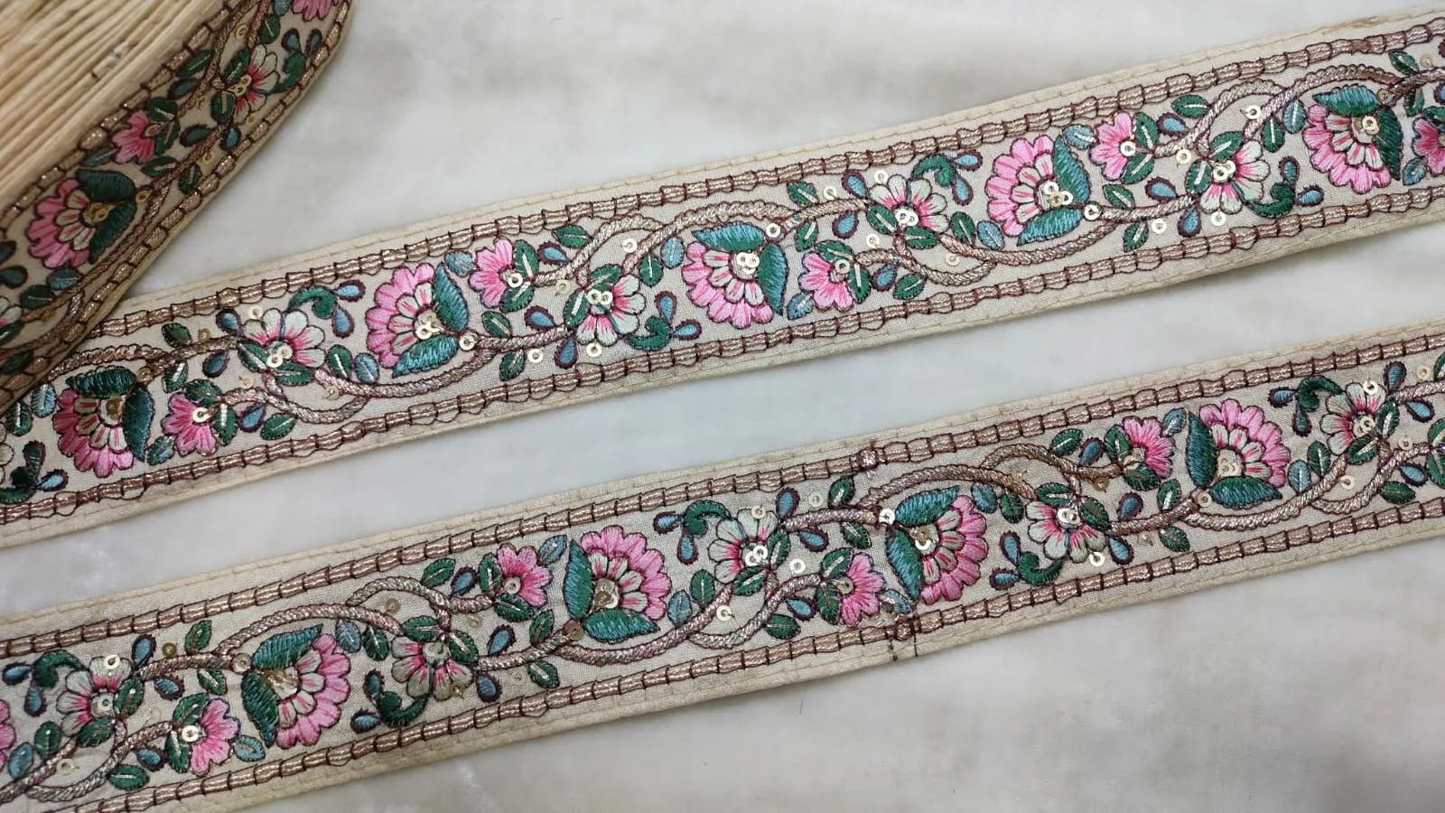 Beige Fancy Embroidery Work Lace