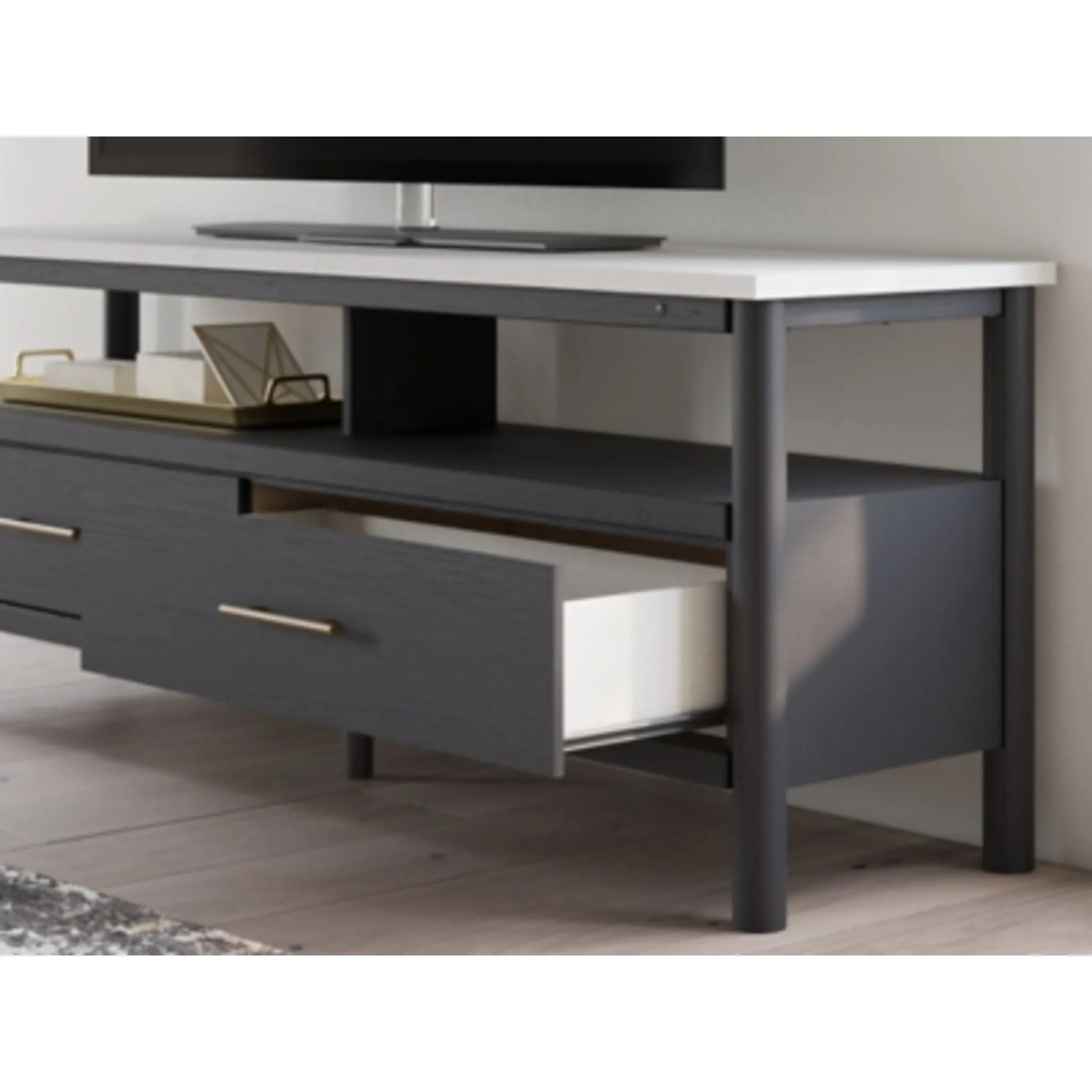 Cadmori TV Stand - Black/White