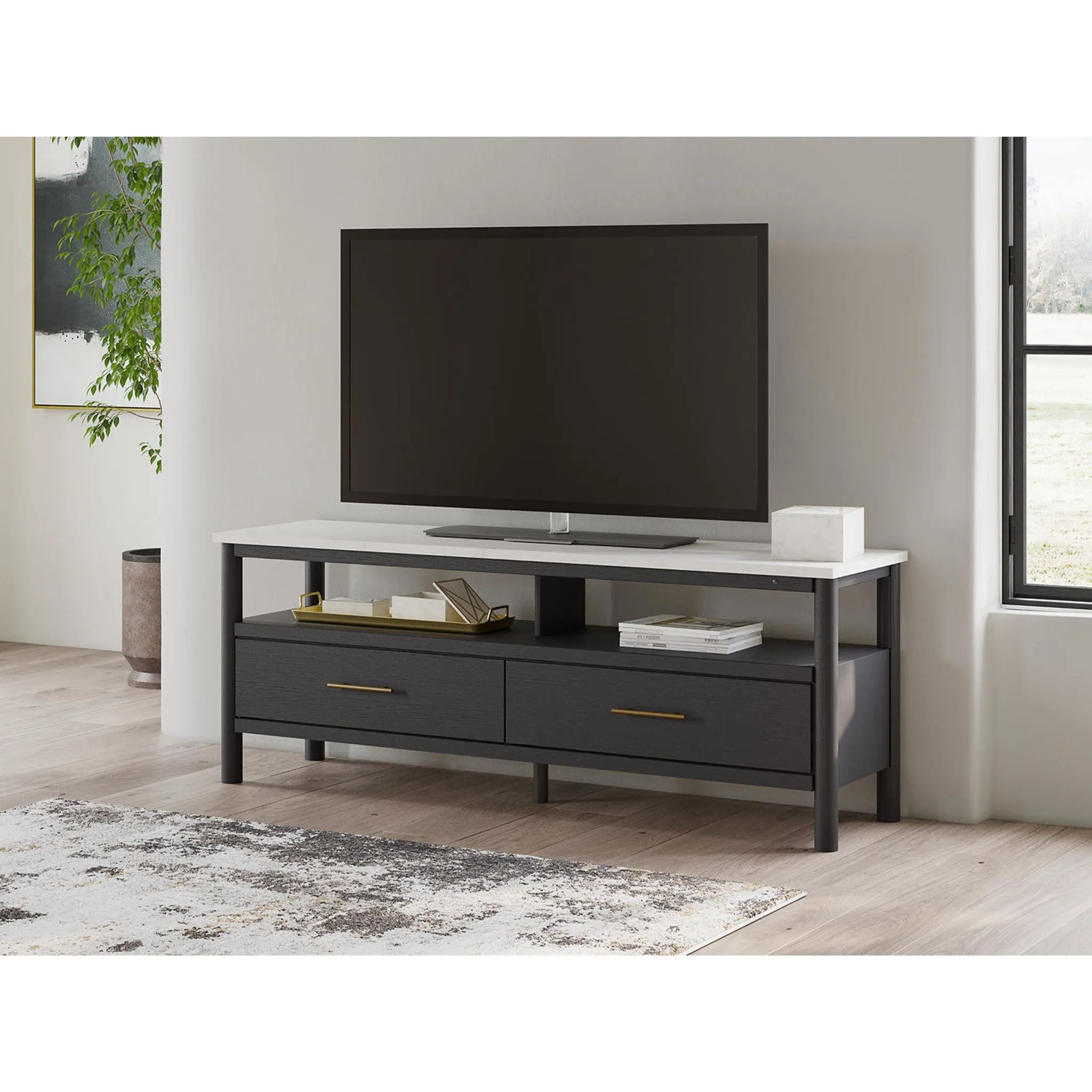 Cadmori TV Stand - Black/White