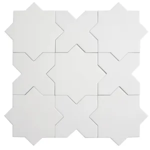Carmel Matte White Porcelain Star Tile