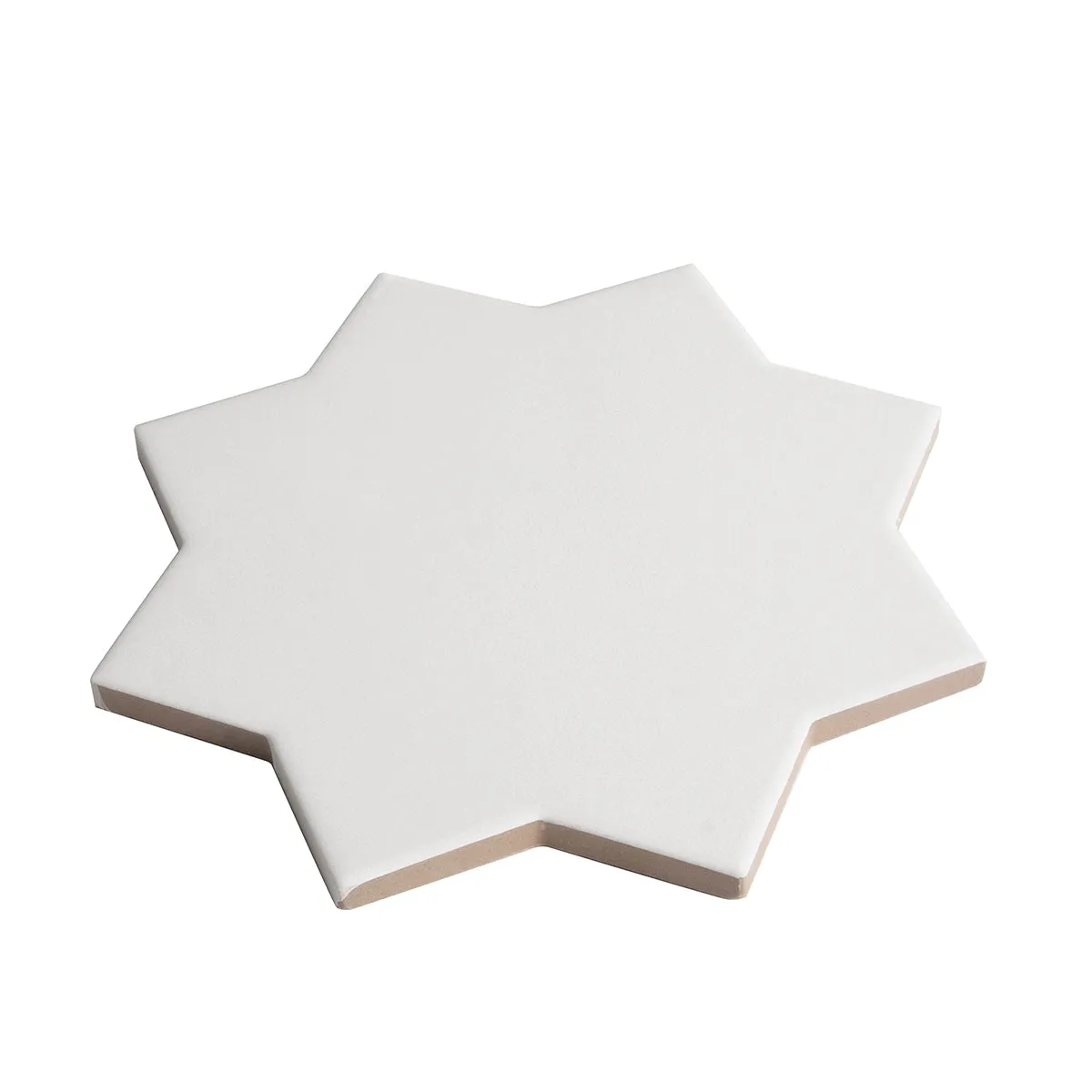 Carmel Matte White Porcelain Star Tile
