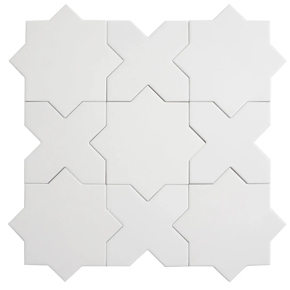 Carmel Matte White Porcelain Star Tile