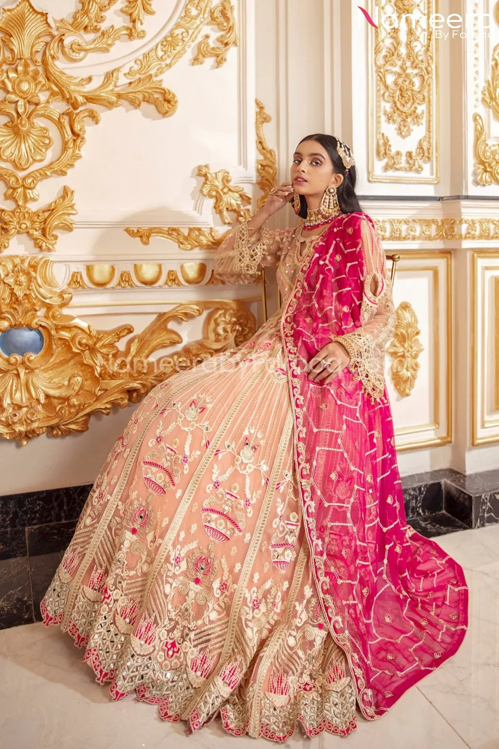 Elegant Pakistani Long Frock for Wedding Party #BP190