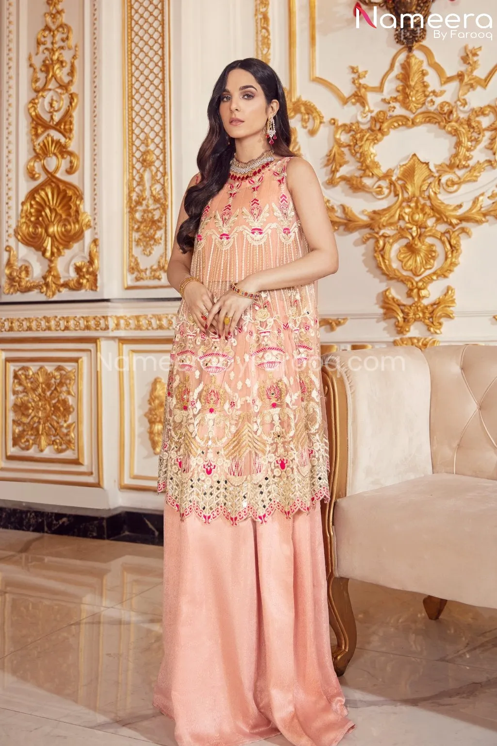 Elegant Pakistani Long Frock for Wedding Party #BP190