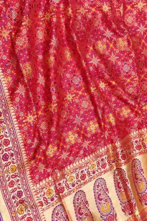 Elegant Pink Banarasi Silk Saree - Handloom Katan Silk