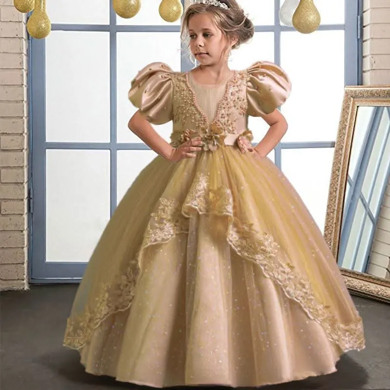 Elegant Puff Sleeve Gown