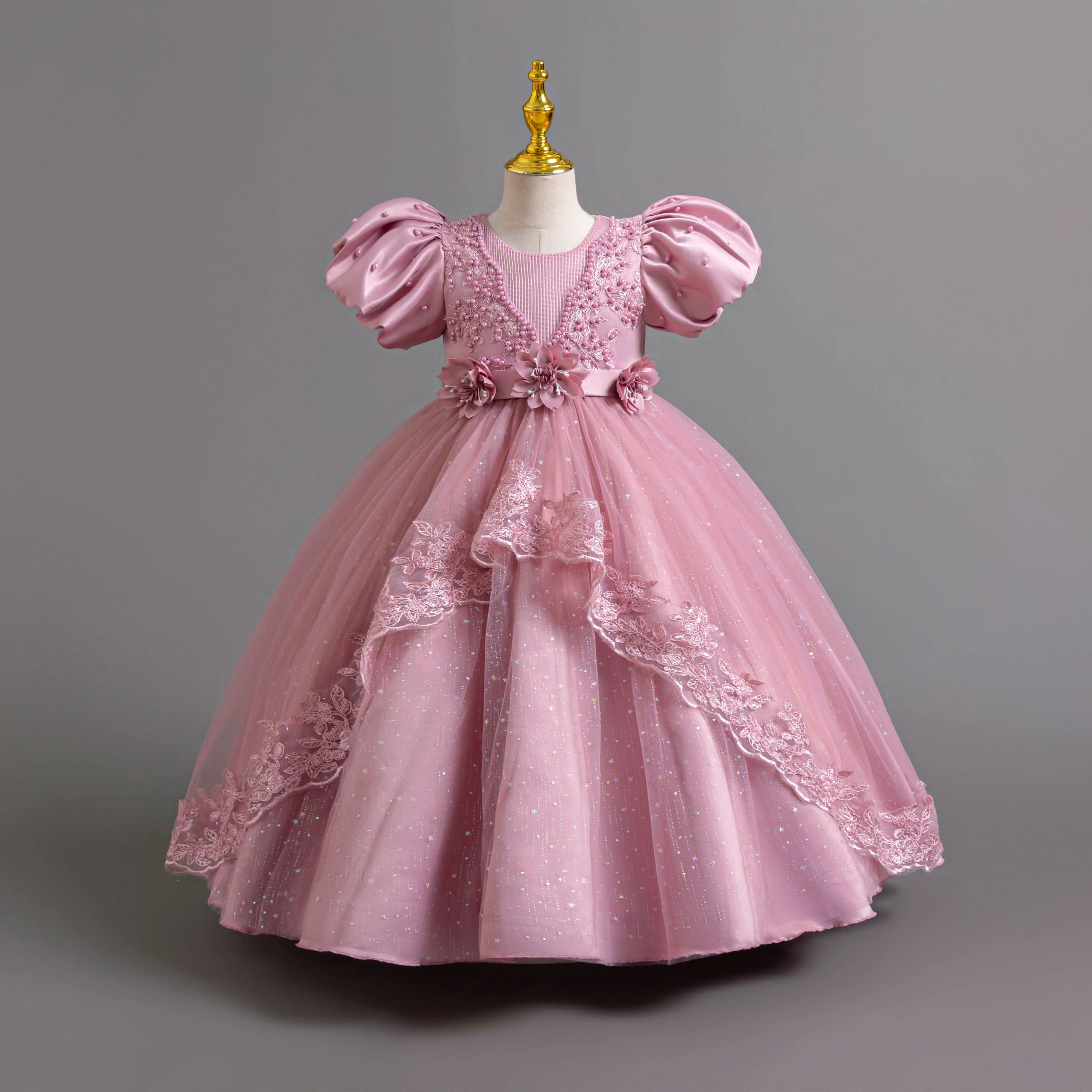 Elegant Puff Sleeve Gown