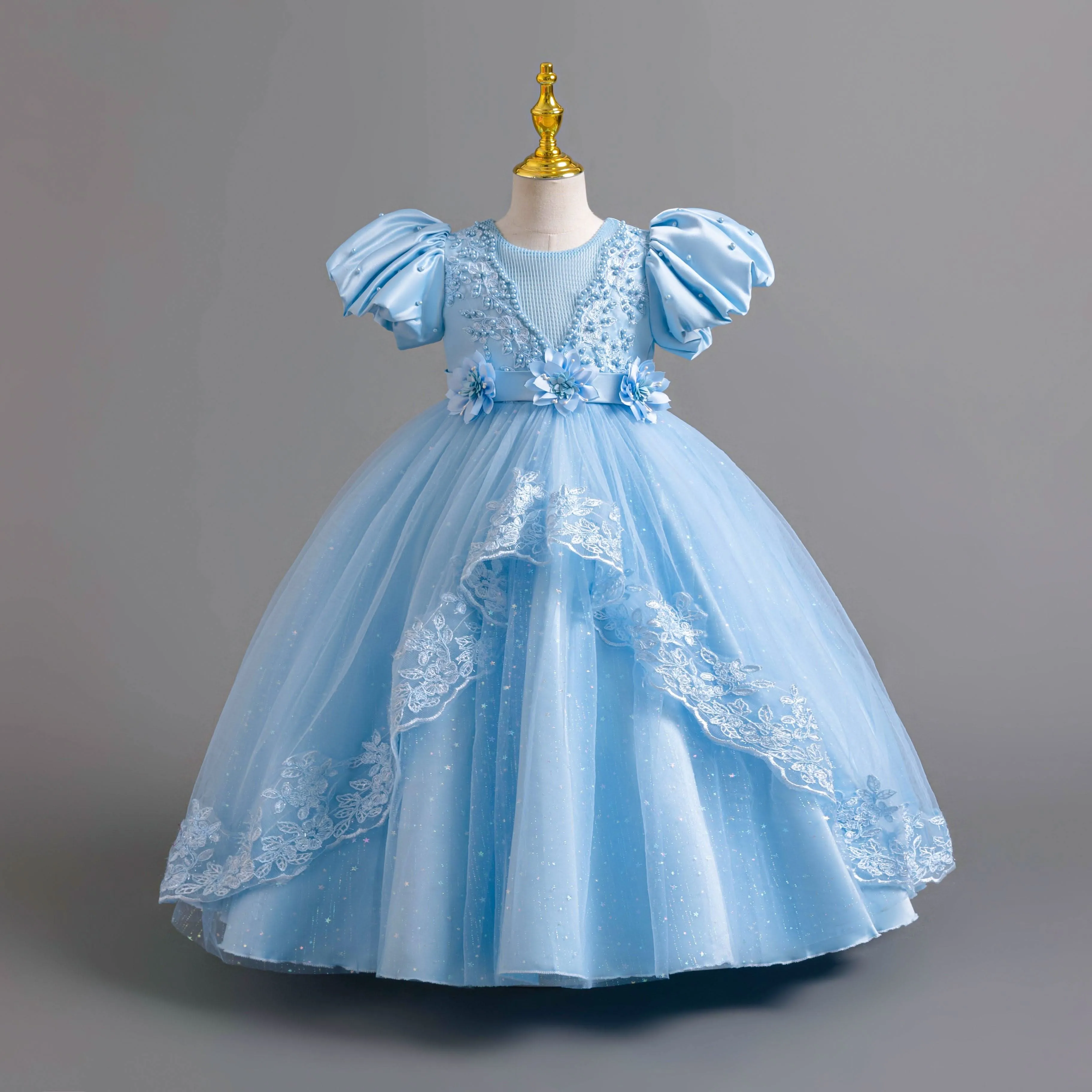 Elegant Puff Sleeve Gown