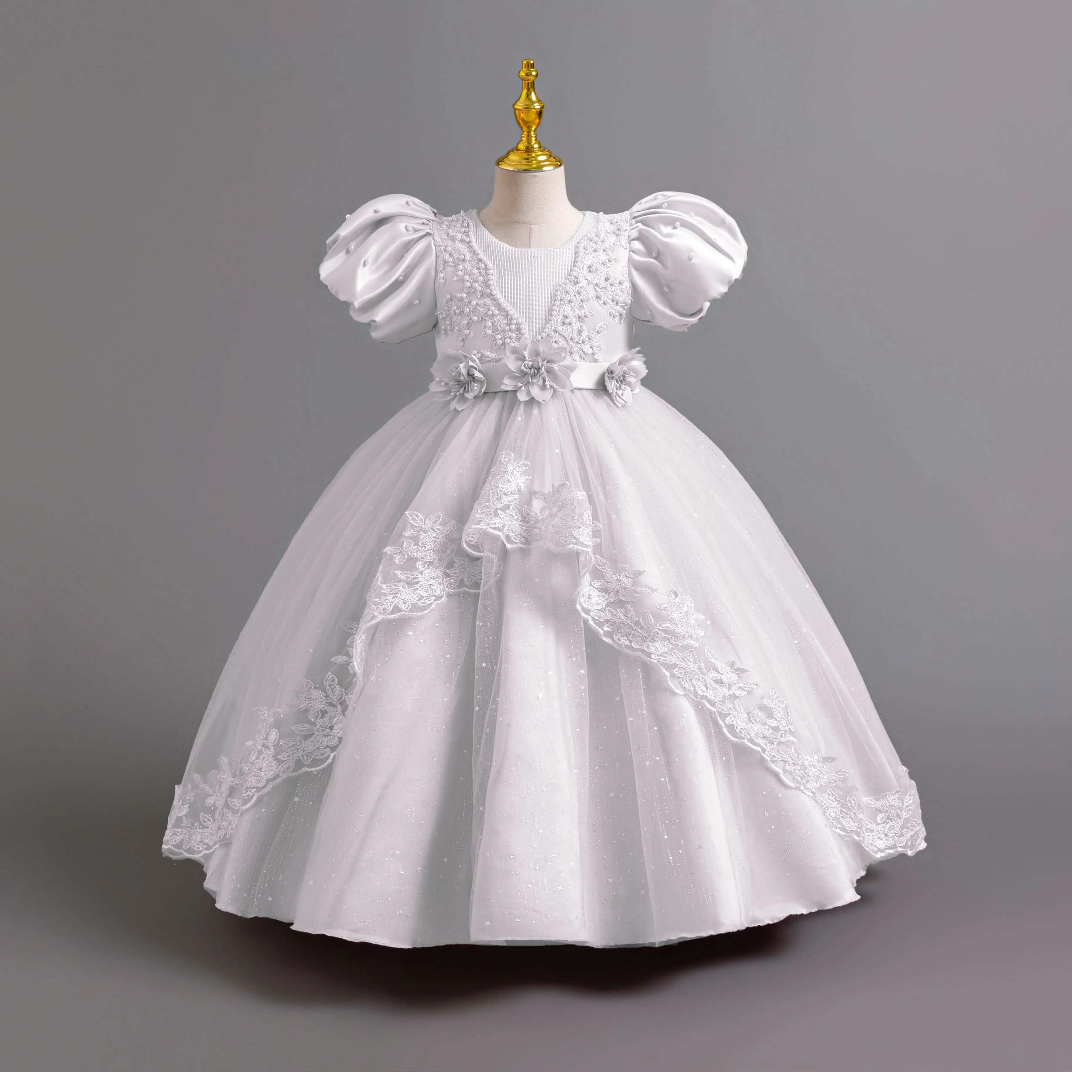 Elegant Puff Sleeve Gown