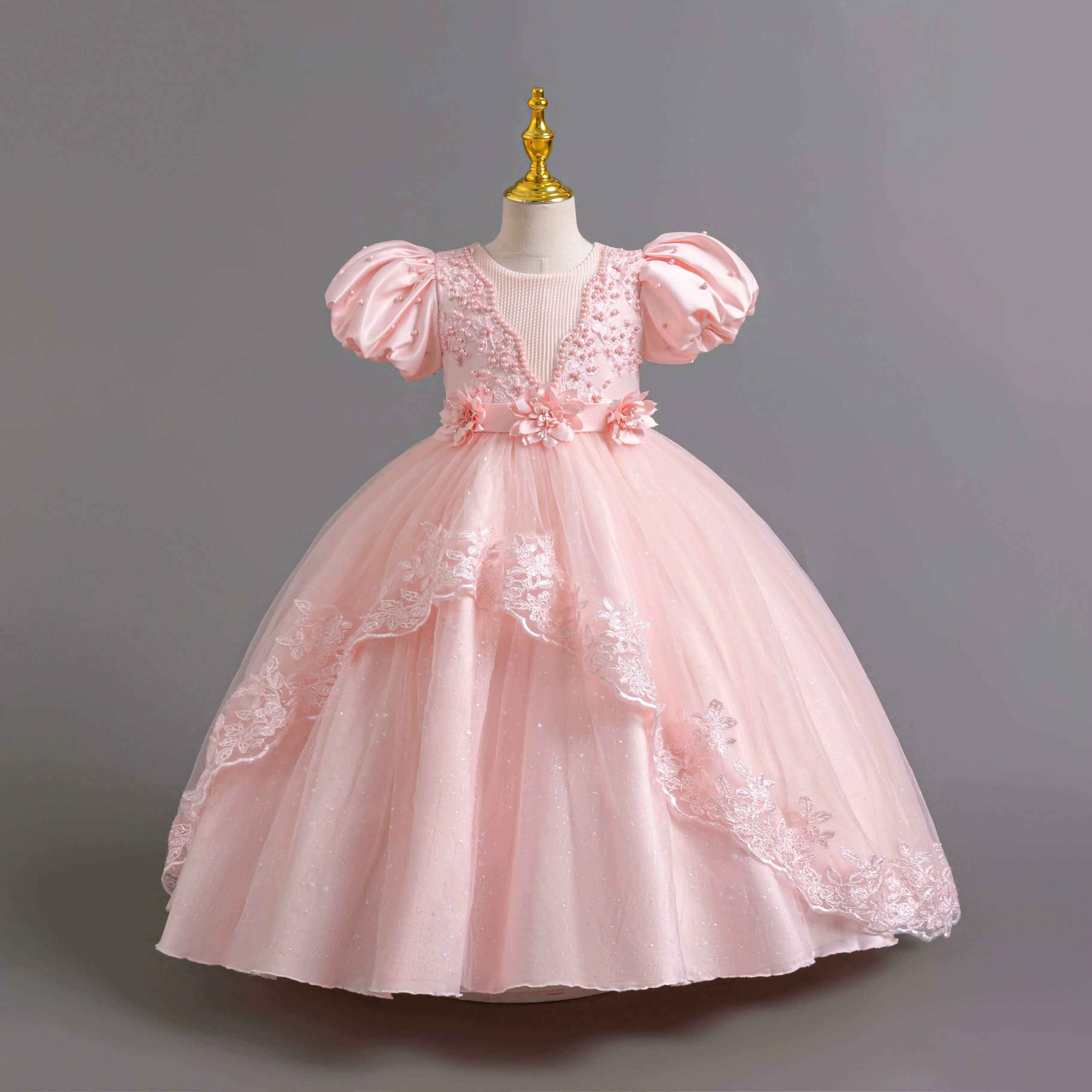 Elegant Puff Sleeve Gown