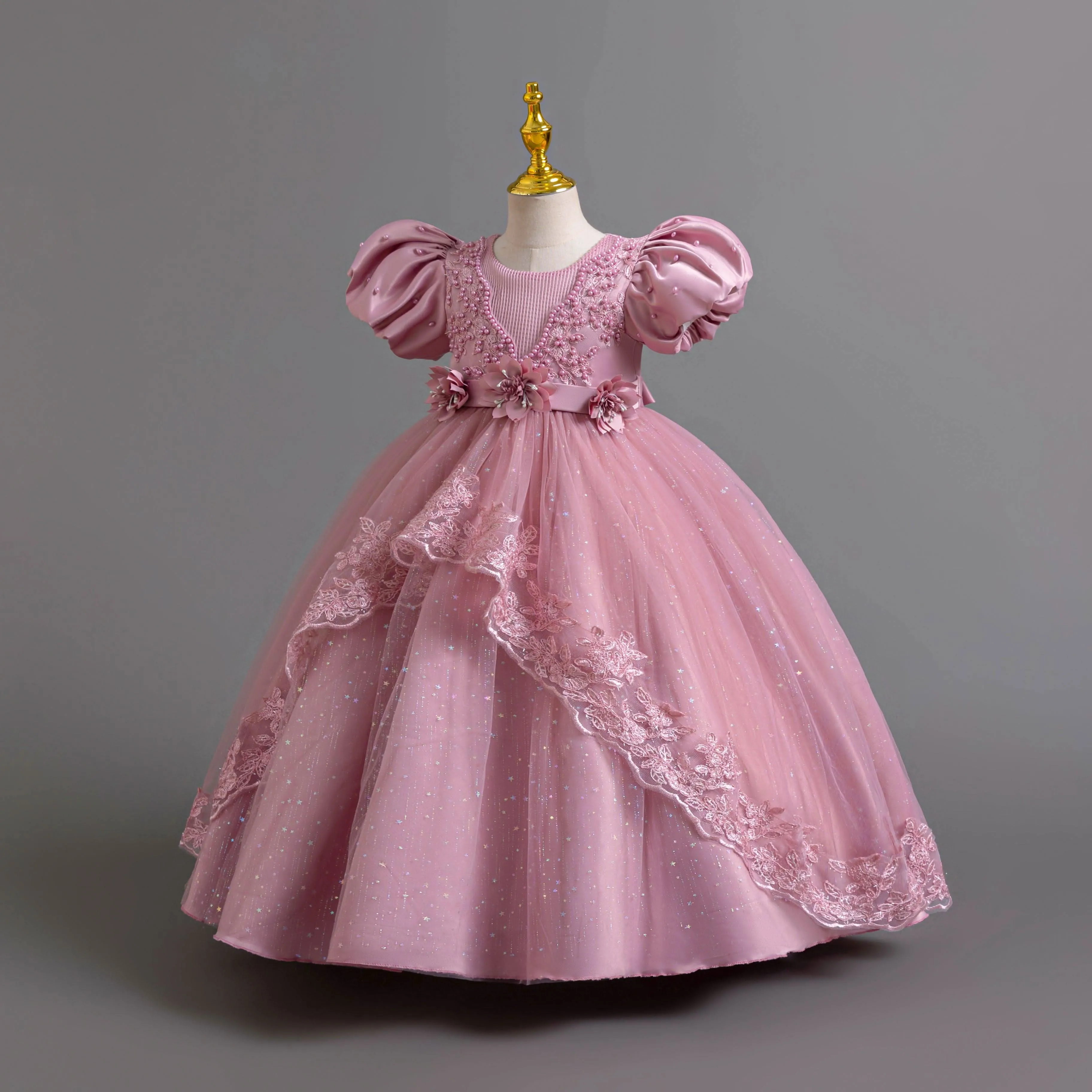 Elegant Puff Sleeve Gown