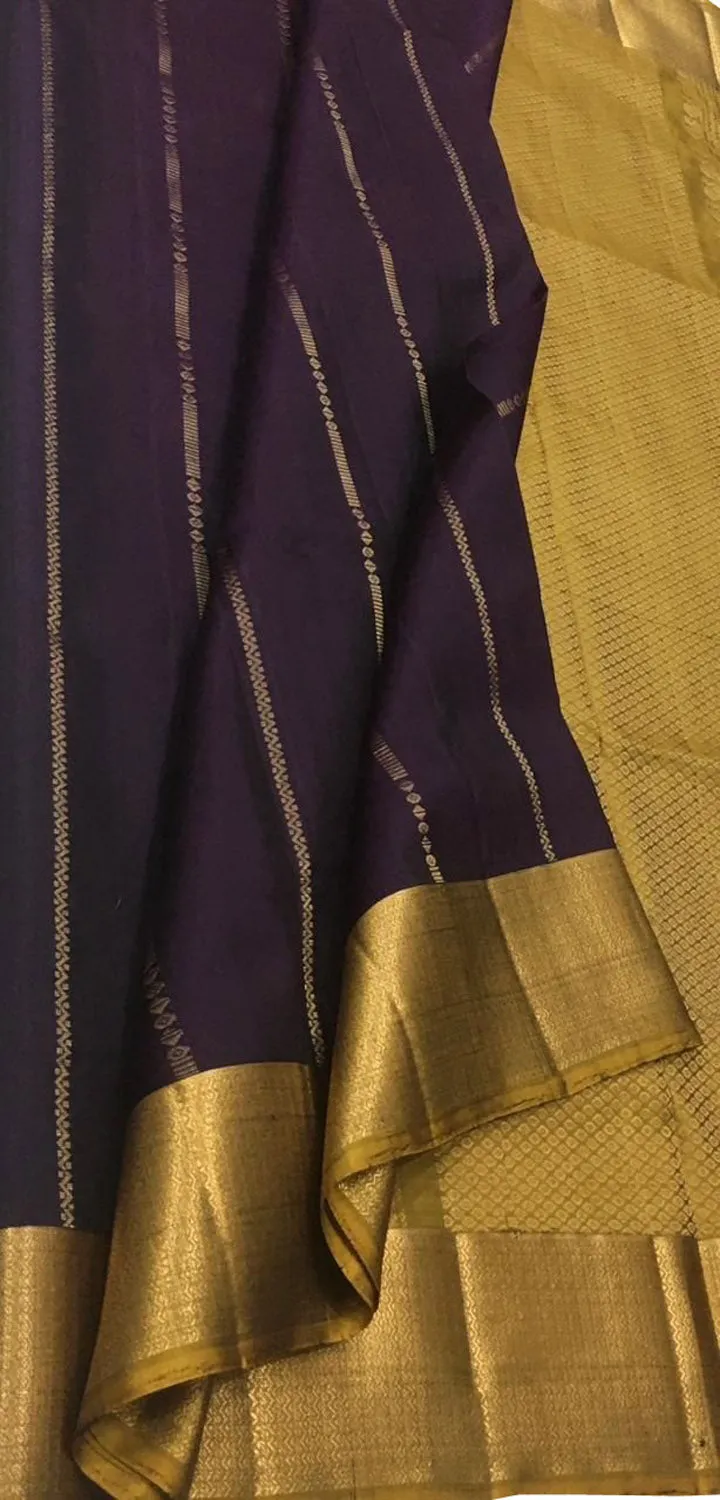Elegant Purple Pure Silk Kanjeevaram Saree