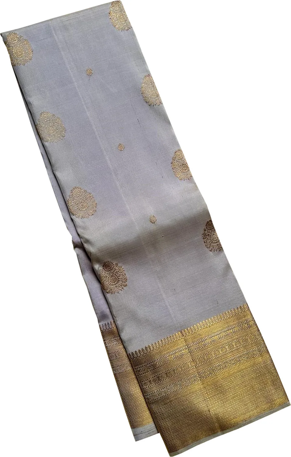 Exquisite Grey Kanjeevaram Handloom Silk Saree