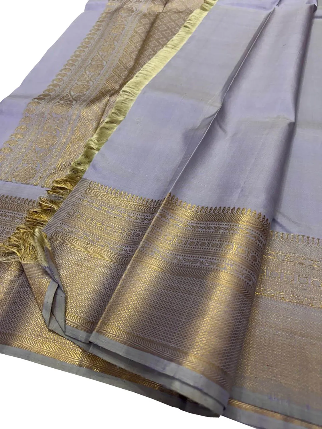 Exquisite Grey Kanjeevaram Handloom Silk Saree