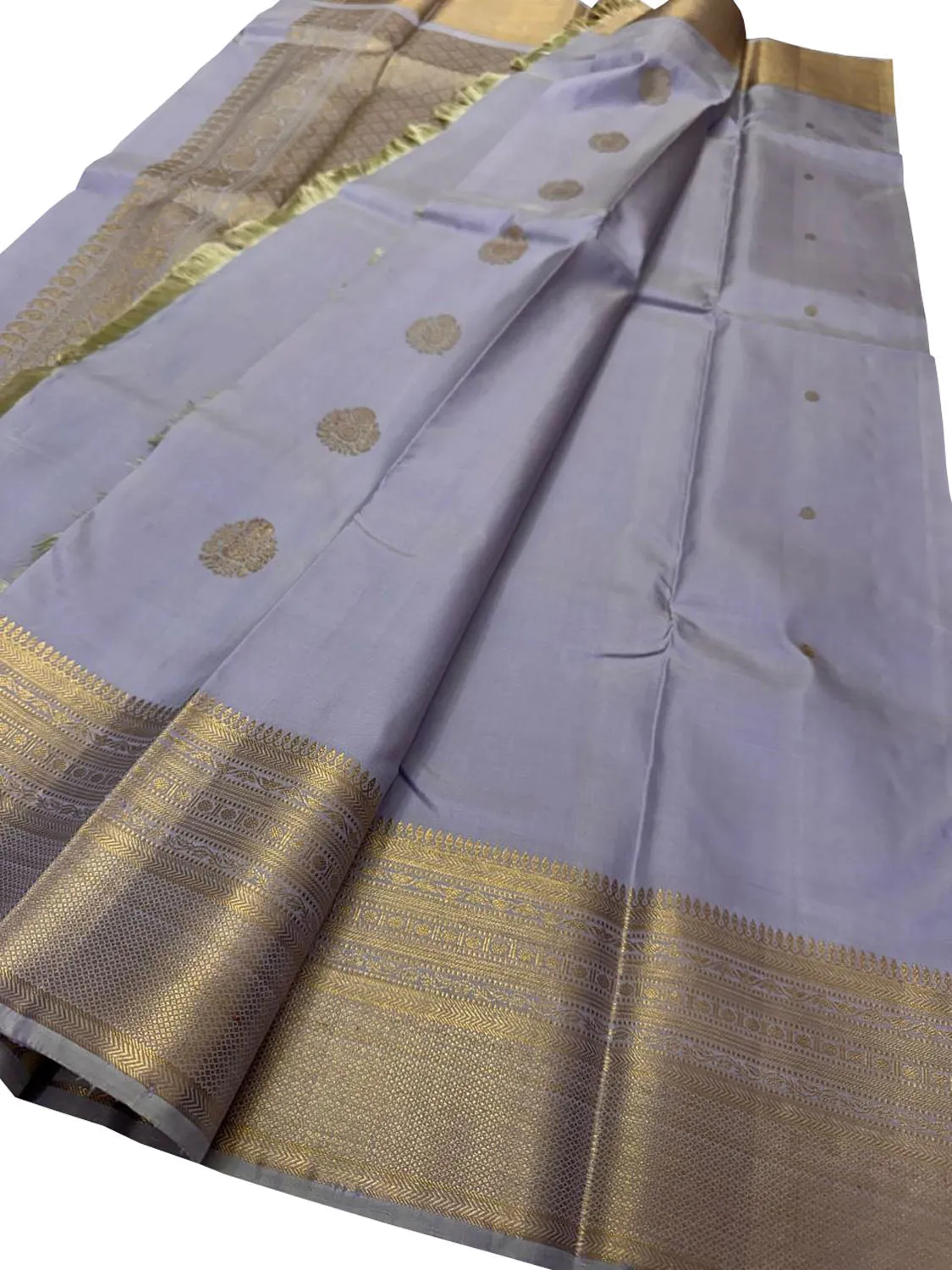 Exquisite Grey Kanjeevaram Handloom Silk Saree