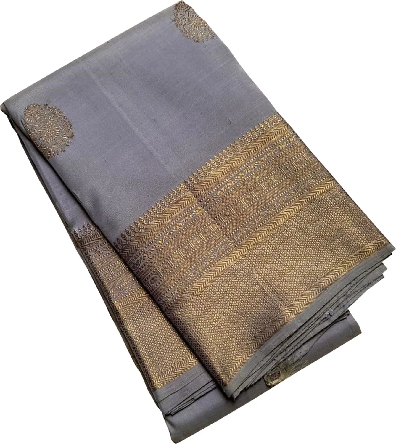 Exquisite Grey Kanjeevaram Handloom Silk Saree