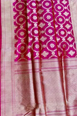 Exquisite Pink Banarasi Handloom Pure Katan Silk Saree - Handloom Beauty