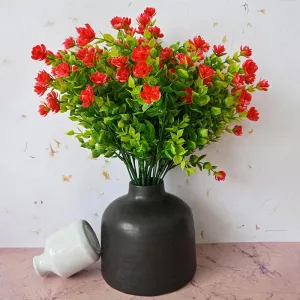 Faux Kalanchoe Flower Stick ( Bright Red) - Set of Five