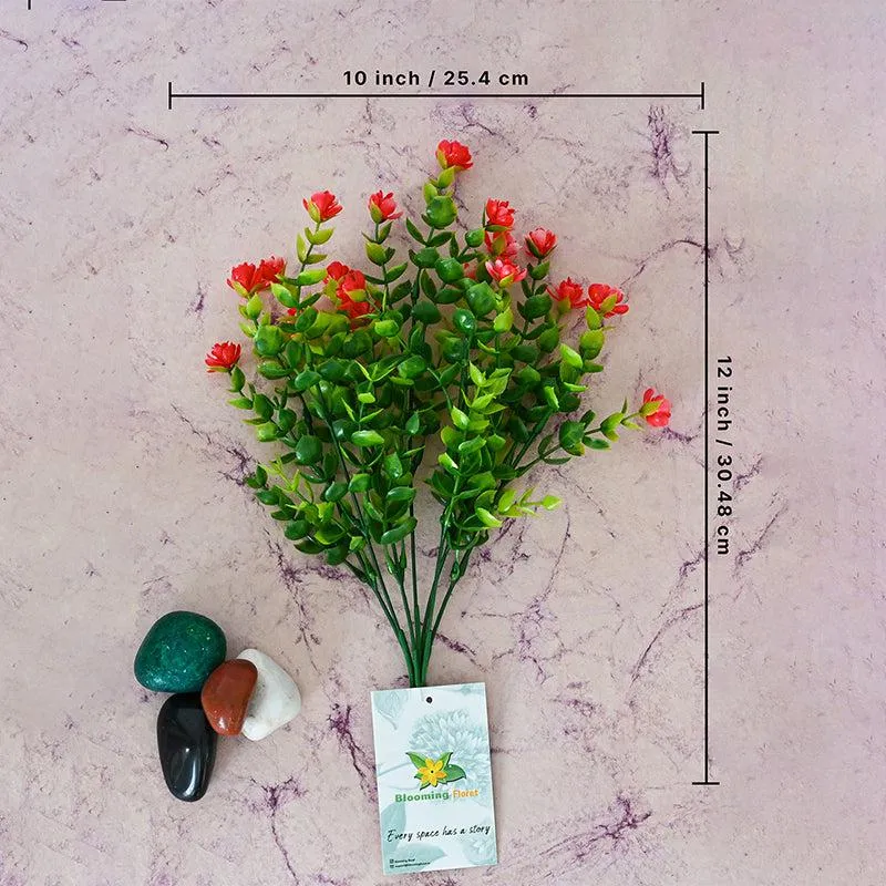 Faux Kalanchoe Flower Stick ( Bright Red) - Set of Five