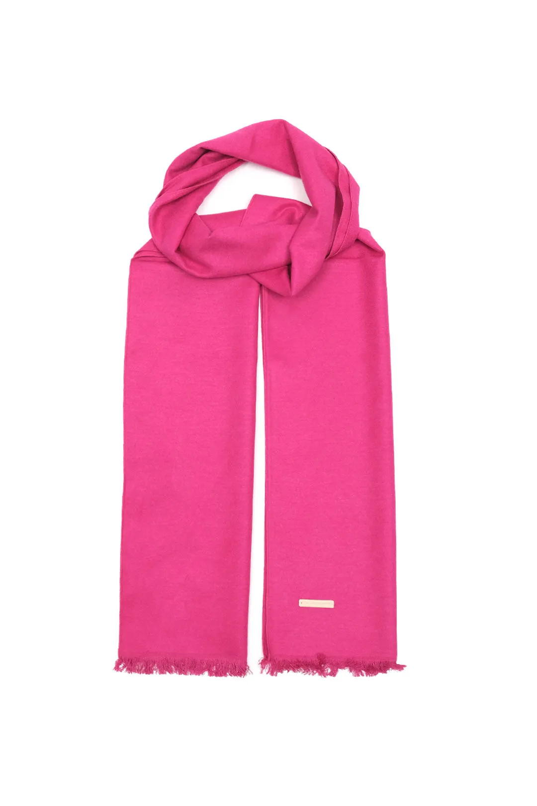 Fuchsia Pure Silk Plain Lotus Scarf
