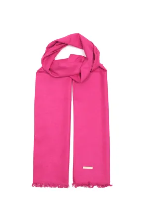 Fuchsia Pure Silk Plain Lotus Scarf
