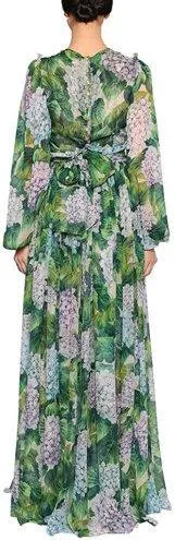 Hydrangea-Print Gown