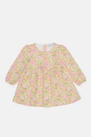 Infant Girls Pink Floral Printed Dress