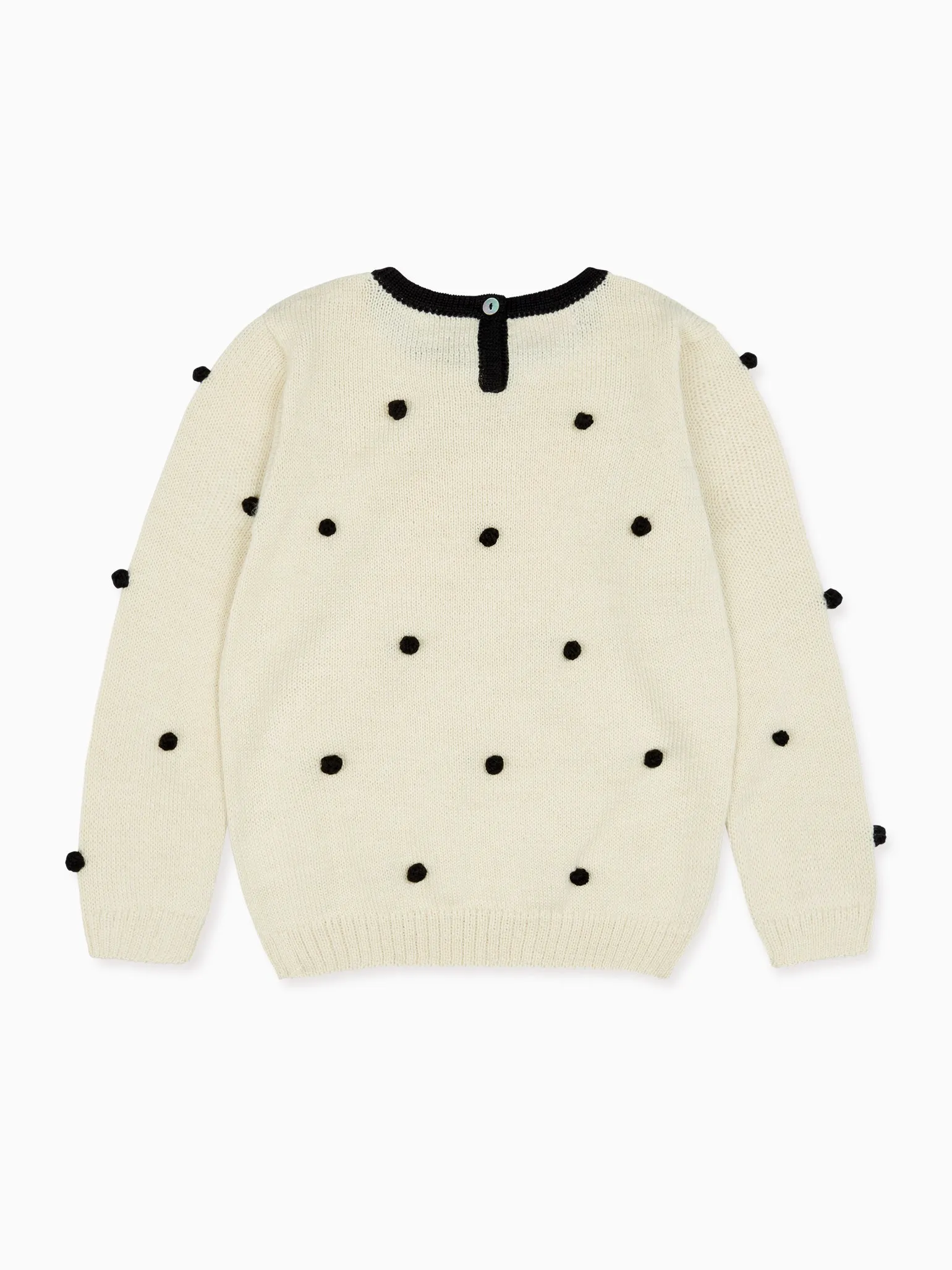Ivory Polka Dot Rocio Alpaca Girl Sweater