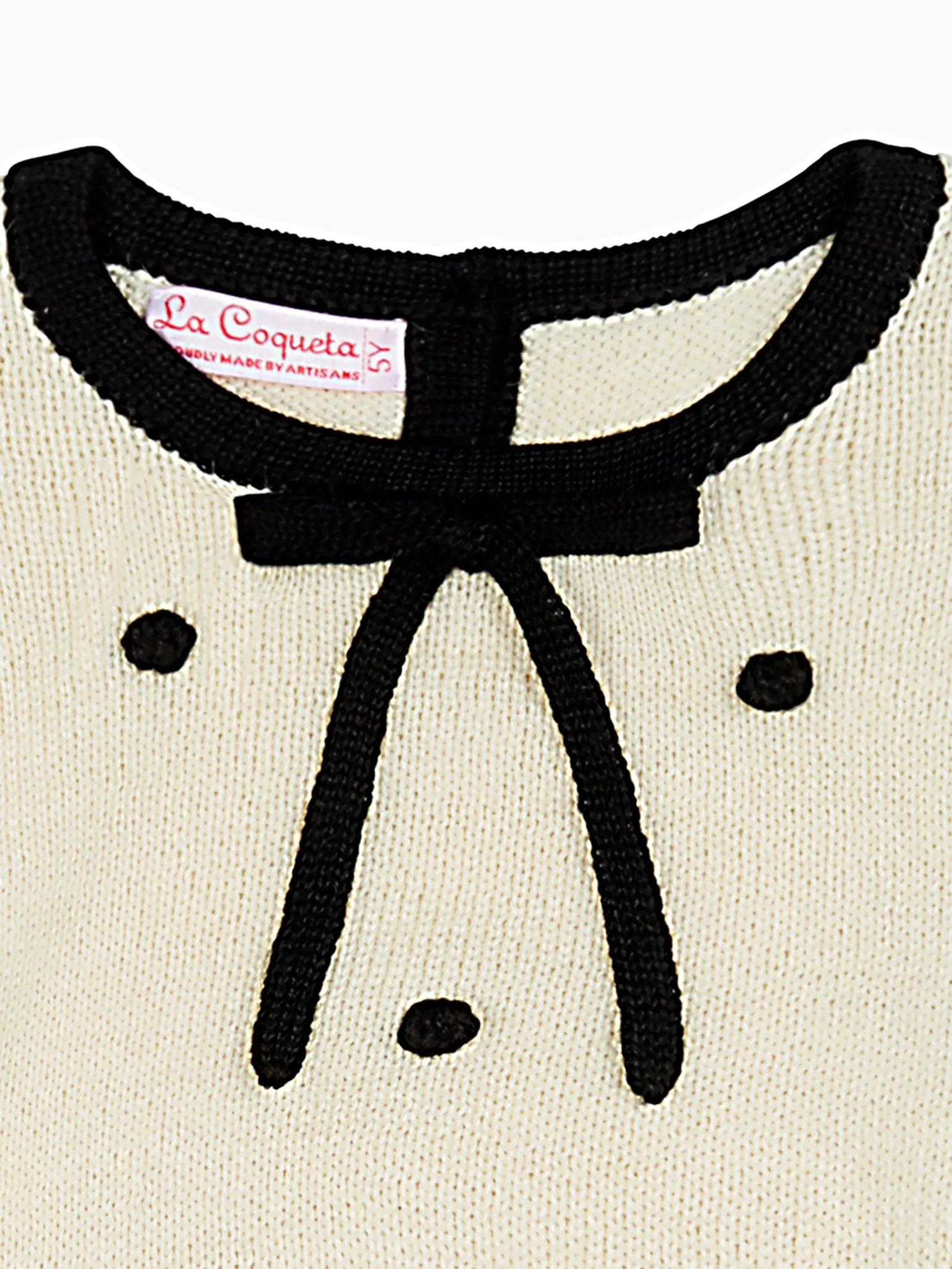 Ivory Polka Dot Rocio Alpaca Girl Sweater