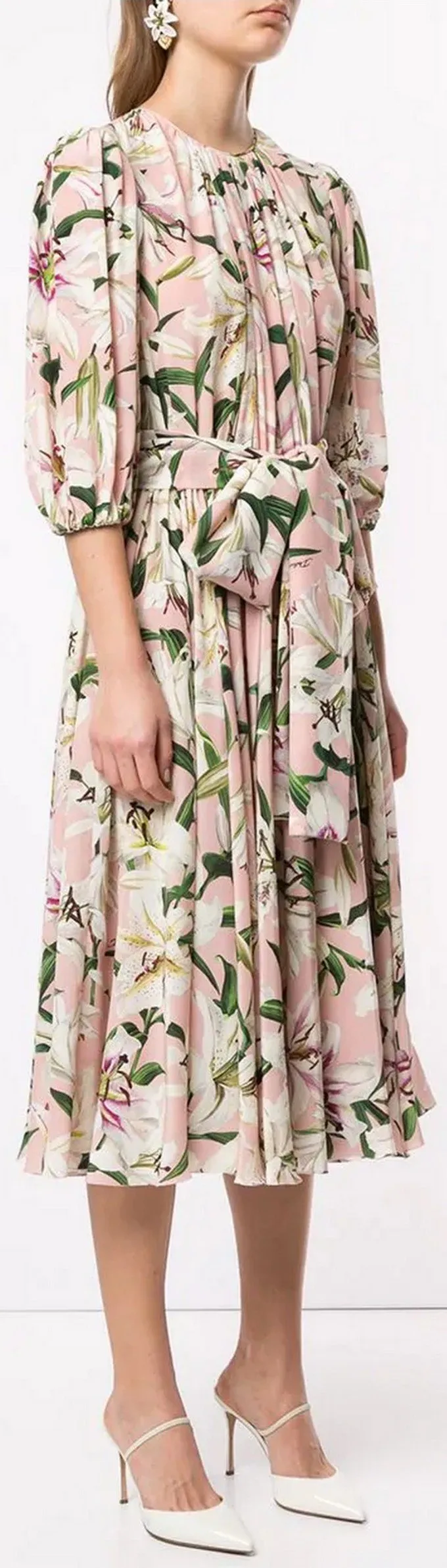 Lily Print Belted Dress