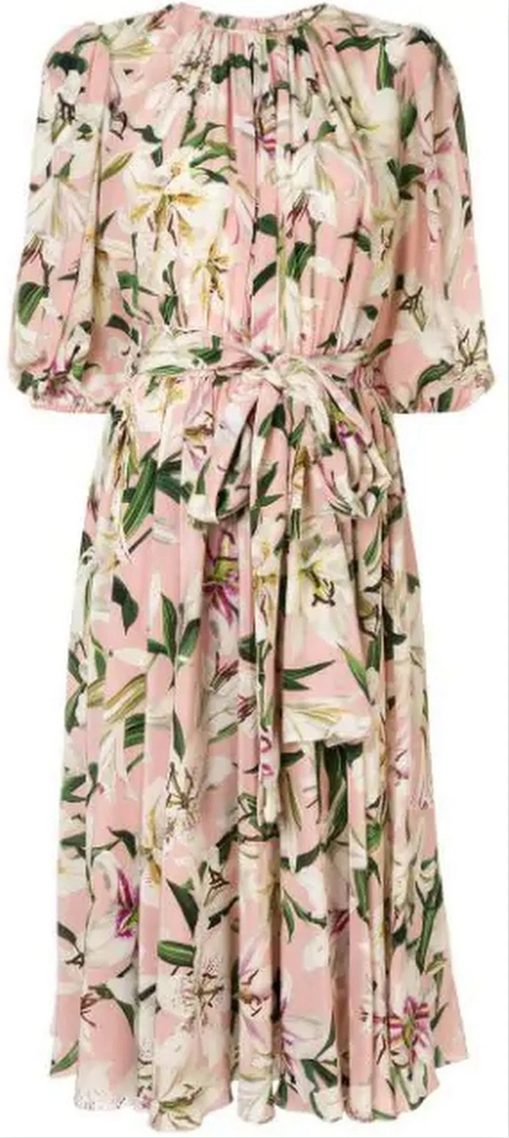 Lily Print Belted Dress
