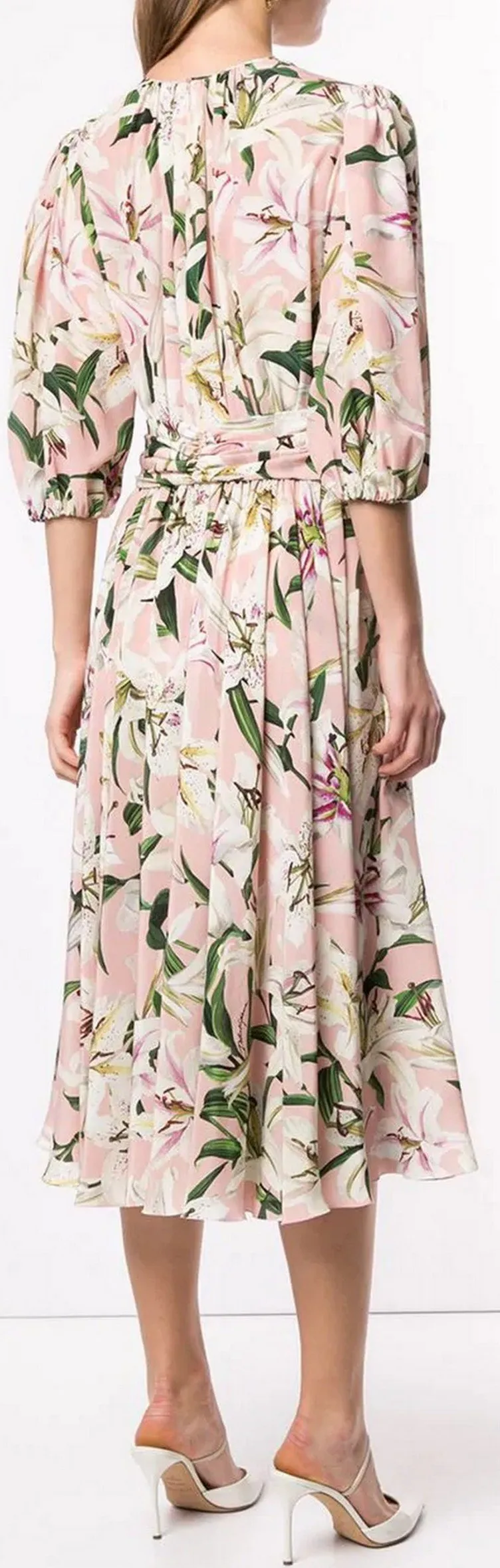 Lily Print Belted Dress
