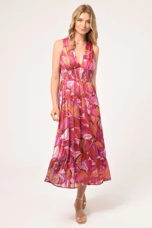 LORIS PLEATED MAXI DRESS