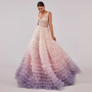 Luxury Pink One Shoulder Evening Dress SF085