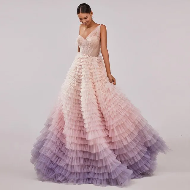 Luxury Pink One Shoulder Evening Dress SF085