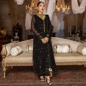 Merakish Luxury Embroidered Chiffon Collection – Black Orchid