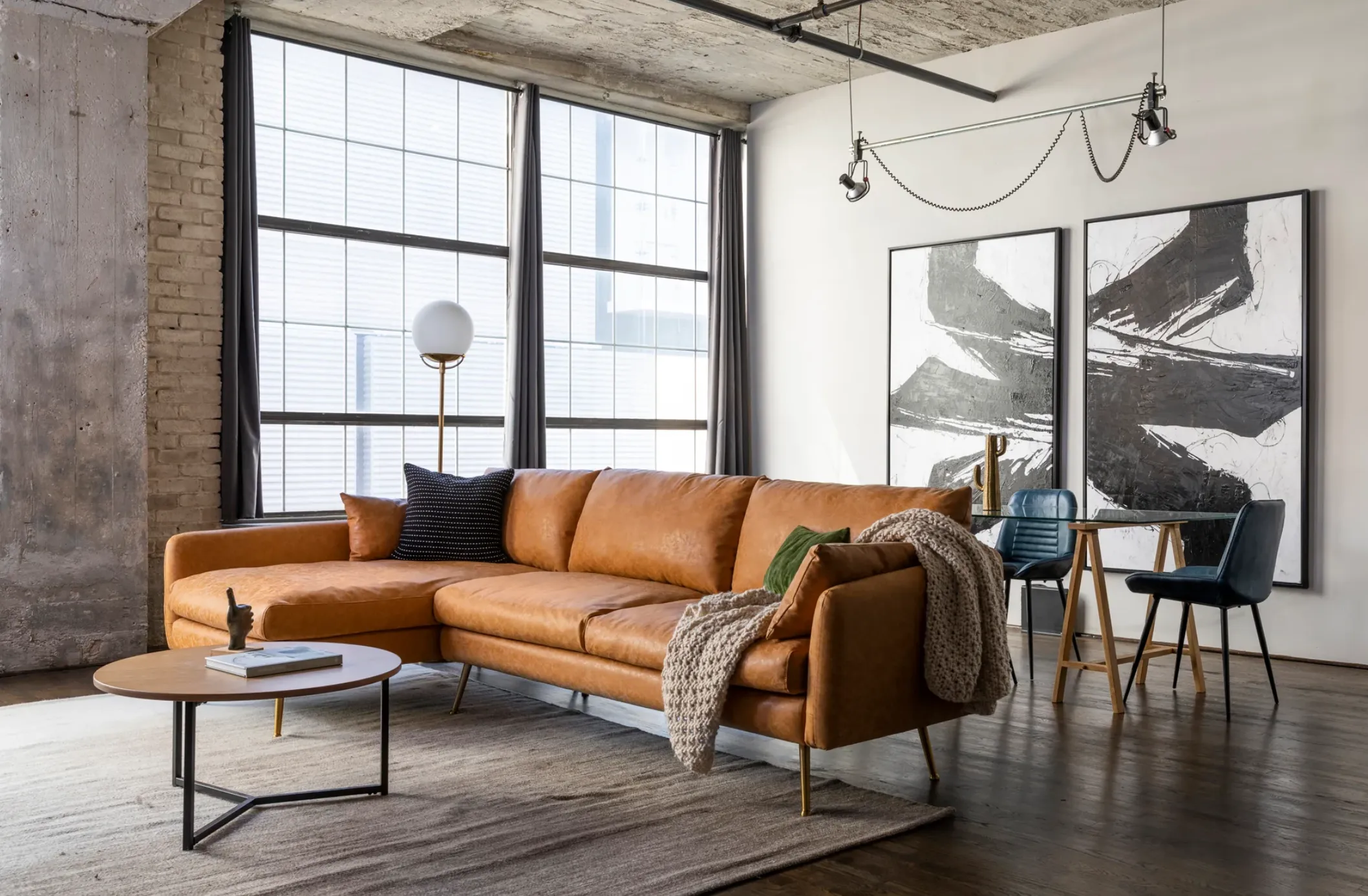 Mid Century Modern Style Sectional Couch
