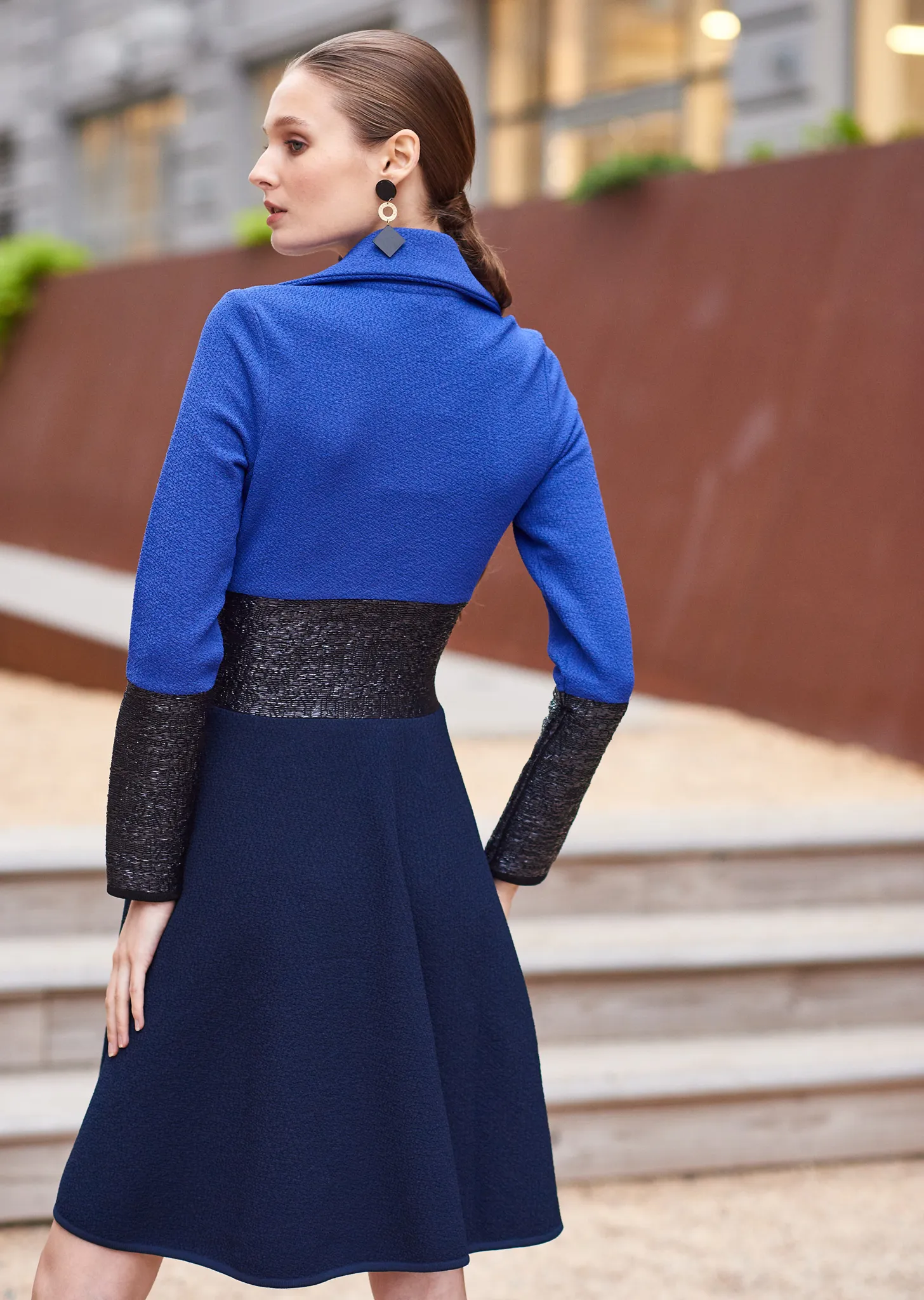 Noemie – Jacket Dress with Black Raffia
