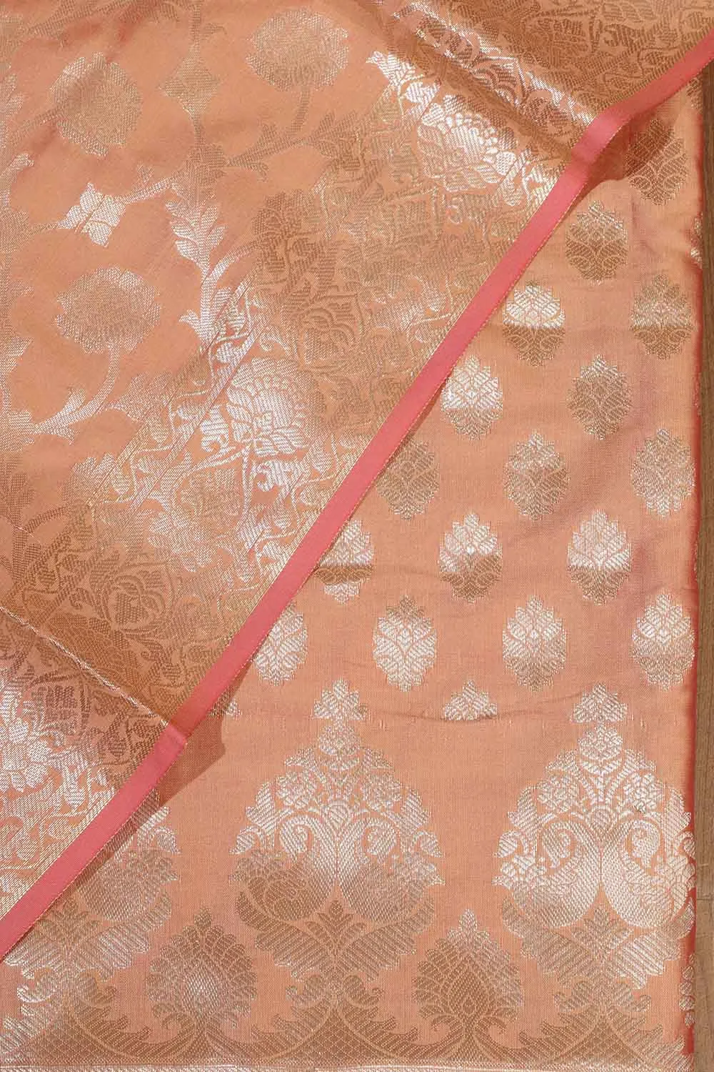 Orange Banarasi Soft Silk Three Piece Suit Set