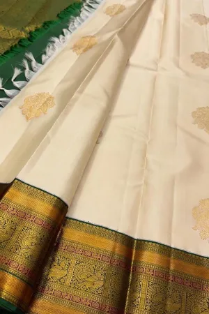 Pastel Handloom Kanjeevaram Pure Silk Saree - Elegant Elegance