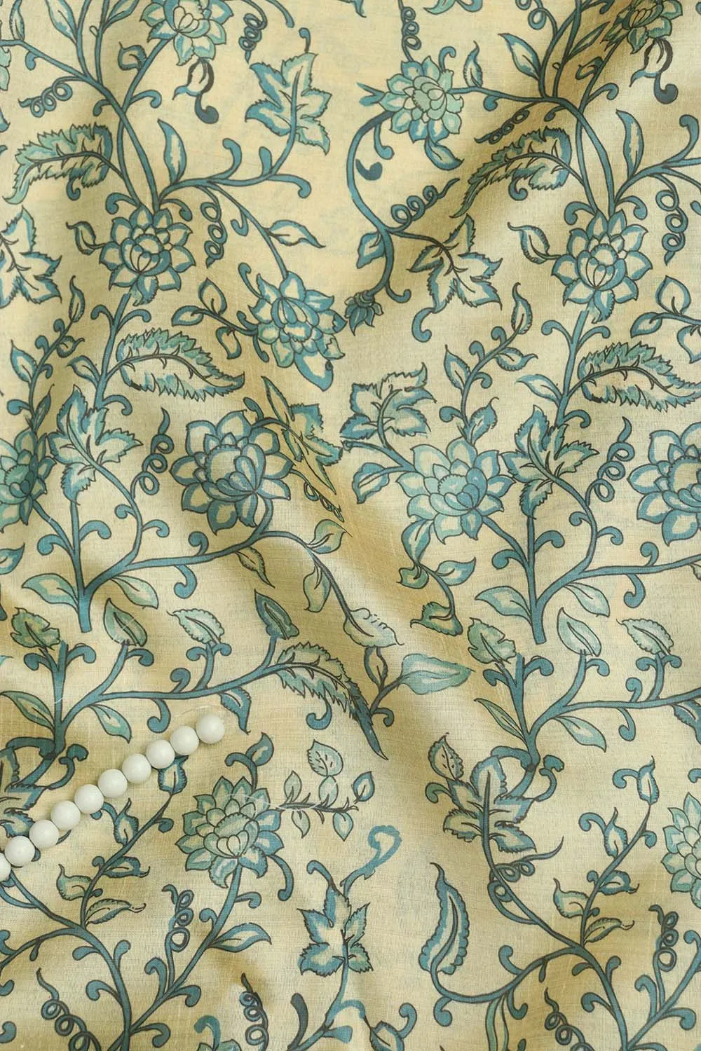 Pastel Kalamkari Tussar Silk: Exquisite Digital Prints  ( 1 Mtr )
